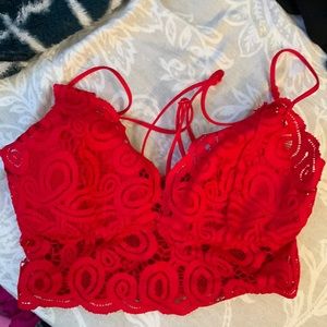 red bralette size xs